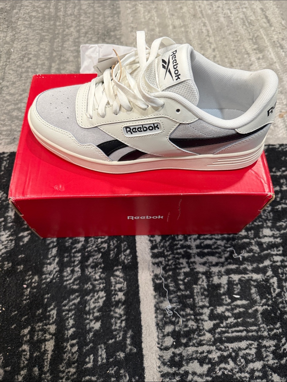 Reebok Men's White and Black Retro Court Sneaker
